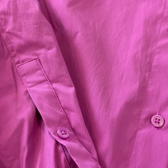 Athleta Oversized Poplin Button Down Blouse, Long Sleeve, Jazzy Purple, Size XS - Picture 12 of 15